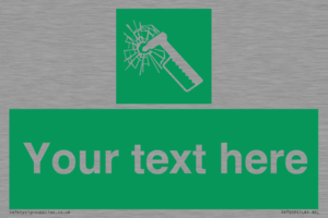 Custom sign safe condition emergency hammer